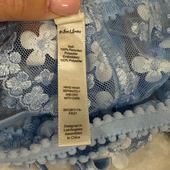 New! GARTER PANTY For Love and Lemons Blue Daisy 2 Piece Set 31342 - Picture 15 of 16